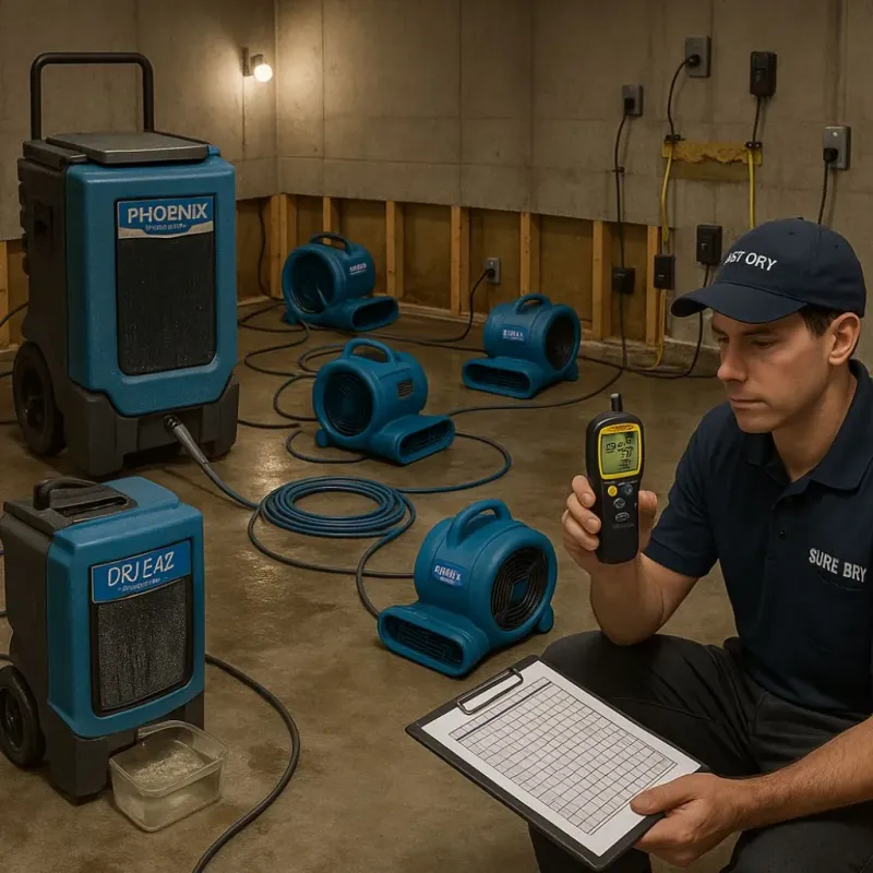 Structural Drying and Dehumidification process in Progress Village, FL